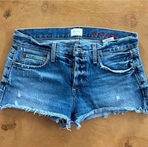 Alice + Olivia Distressed Blue Jean Shorts